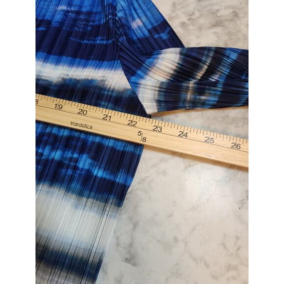 Chico's Collection Women Blue Ocean Stripe Long Sleeve Open Front Cardigan Large - Picture 5 of 6